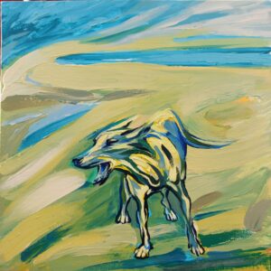 Mi perra indecisa. (Díptico) Acrílico/Lienzo. 40 x 40 cm